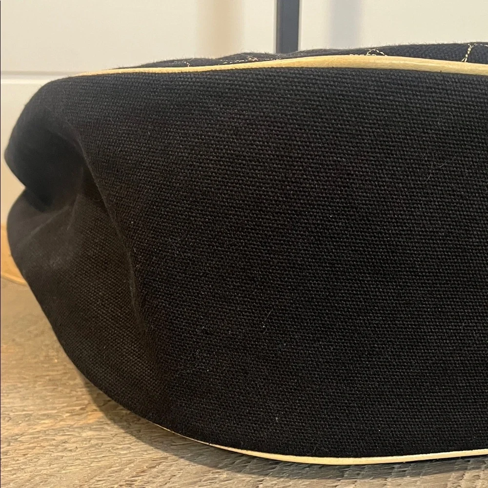 Chelsey Henry Quilted Cotton & Leather Crescent Shoulder Bag